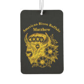 Gouden bizon versierd met bloemen en bladeren luchtverfrisser (Achterkant)