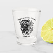 Gouden bizon versierd met bloemen en bladeren shot glas (Voorkant)