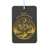 Gouden bizon zwervend onder een maanverlichte berg luchtverfrisser (Voorkant)