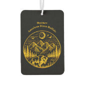 Gouden bizon zwervend onder een maanverlichte berg luchtverfrisser (Achterkant)