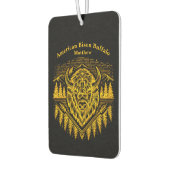 Gouden bizonkop met bergen en bomen luchtverfrisser (Links)