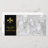 Gouden Black Fleur DE Lis Photo Kerstmis Feestdagenkaart (Voorkant / Achterkant)