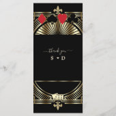 Gouden Black Gatsby Style Roaring 20s Wedding Menu (Achterkant)