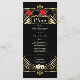 Gouden Black Gatsby Style Roaring 20s Wedding Menu