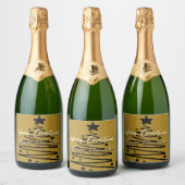 Gouden Black Label Set Sparkling Wijnetiket (Flessen)