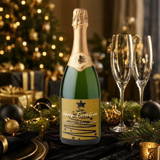 Gouden Black Label Set Sparkling Wijnetiket
