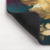 Gouden Blad – Abstracte Botanische Moderne Kunst Muismat (Hoek)