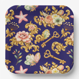 Gouden Blad Acanthus Papieren Bordje