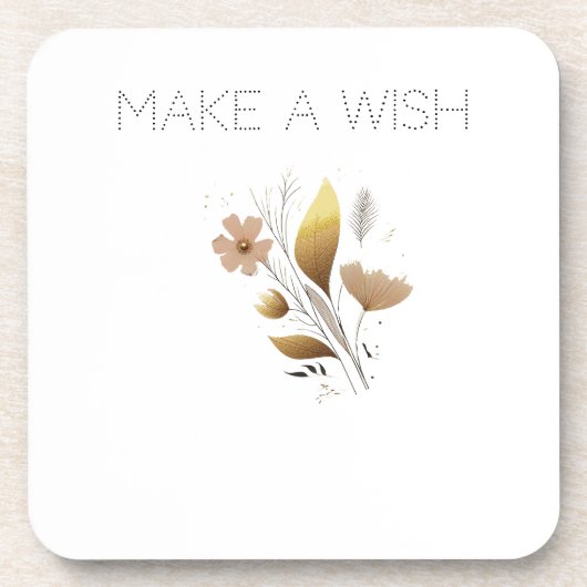 Gouden Blad Bloemen Minimaal Art Bier Onderzetter (Voorkant)