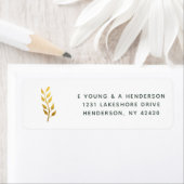 Gouden blad eenvoudig elegant etiket (Insitu)