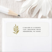 Gouden blad eenvoudige elegante retour adreslabels etiket (Insitu)