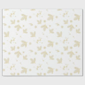 Gouden blad en sneeuwvlok kerstpatroon cadeaupapier (Vlak)