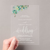 Gouden Blad Eucalyptus Acryl Trouw Uitnodiging (Insitu (Draagbaar))