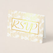 Gouden Blad Foliage Bruiloft RSVP Folie Kaarten (Voorkant)