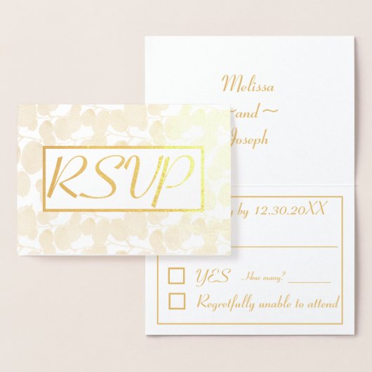 Gouden Blad Foliage Bruiloft RSVP Folie Kaarten (Display)