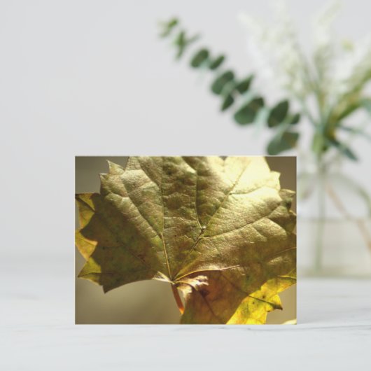 Gouden Blad Foto Op Briefkaart (Staand voorkant)