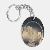 Gouden blad gevulde bubbel in sneeuw sleutelhanger (Voorkant Links)
