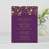 Gouden Blad Glitter Confetti Stippen Koppels Bruis Kaart (Staand voorkant)