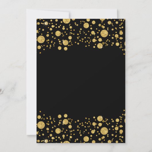 Gouden blad glitters confetti stippen Elegante rep Kaart (Achterkant)