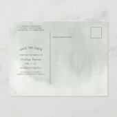 Gouden Blad Groen Sla de Datum Foto op Aankondigingskaart (Achterkant)