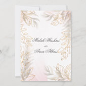 Gouden blad Islamitische Moslim Bruiloft Kaart (Achterkant)