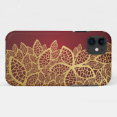 Gouden blad kant op rode achtergrond Case-Mate iPhone case (Achterkant (horizontaal))