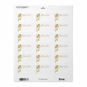 Gouden Blad Kerst Postadres Label (Full Sheet)