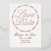 Gouden Blad Krans Save the Date Gestempeld