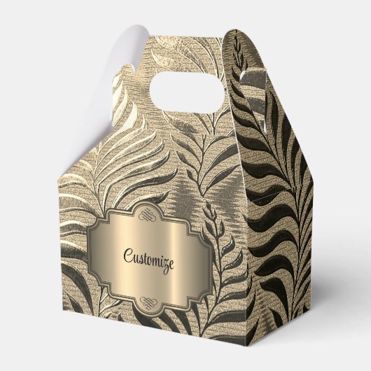 Gouden Blad Motief Gable Bedankdoosjes (Voorkant Zijde)