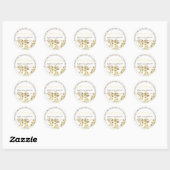 Gouden Blad Nikah Walima Bismillah Islamitisch Fav Ronde Sticker (Vel)