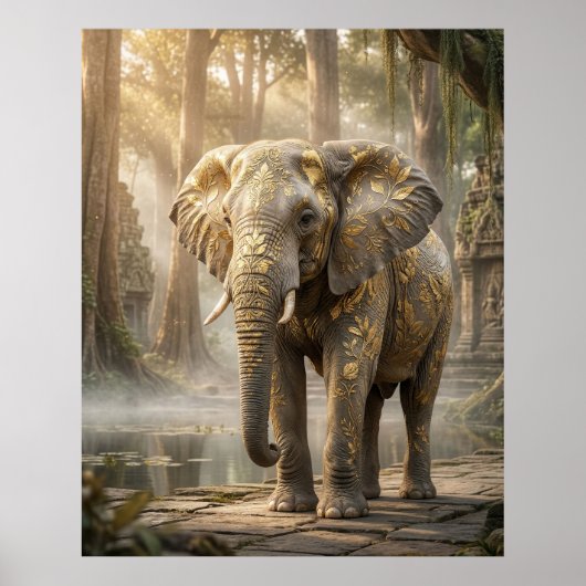 Gouden Blad Olifantenbos Poster (Voorkant)