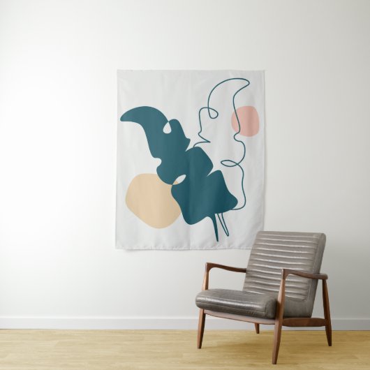 Gouden blad ontwerp wandkleed (In situ)