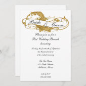 Gouden Blad Post Trouw Brunch Kaart (Voorkant / Achterkant)
