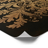 Gouden blad stencil Kerstboom Poster (Hoek)