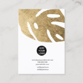 Gouden blad tropische sieraden ring display visitekaartje (Achterkant)