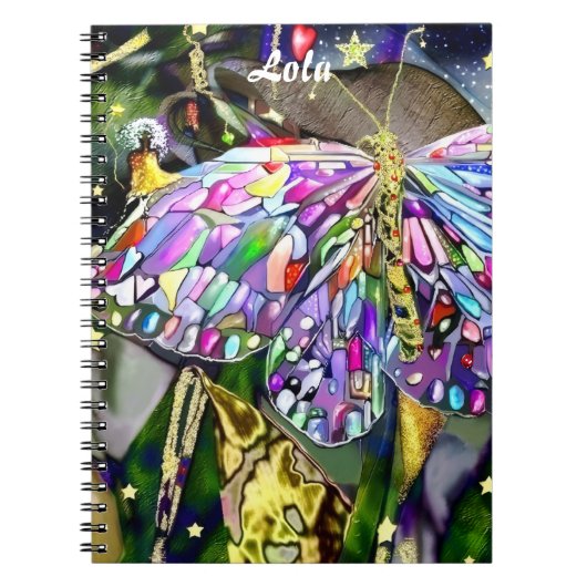 Gouden Blad Vlinder Notitieboek (Voorkant)