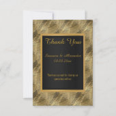 Gouden blad zwart botanisch dankkaart kaart (Voorkant)