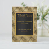 Gouden blad zwart botanisch dankkaart kaart (Staand voorkant)