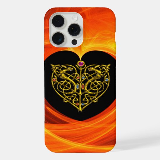 Gouden blad, zwart oranje geel iPhone hoesje (Achterkant)