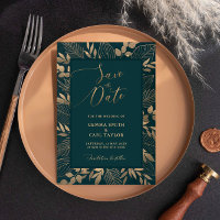 Gouden Bladblad Opslaan de Datum Uitnodiging