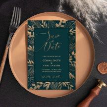 Gouden Bladblad Opslaan de Datum Uitnodiging