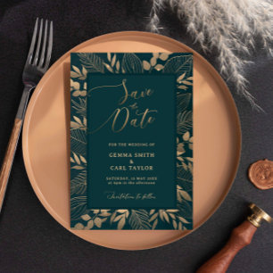 Gouden Bladblad Opslaan de Datum Uitnodiging