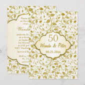 Gouden bladeren 50ste huwelijksverjaardag kaart (Voorkant / Achterkant)