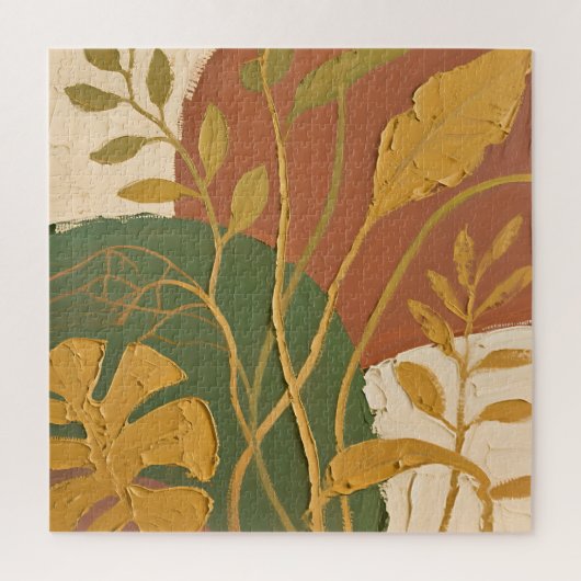 Gouden Bladeren Abstract Legpuzzel (Verticaal)