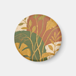 Gouden Bladeren Abstract Magneet