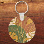 Gouden Bladeren Abstract Sleutelhanger (Voorkant)