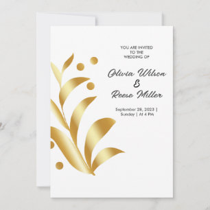 Gouden Bladeren Abstract Uitnodiging