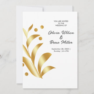 Gouden Bladeren Abstract Uitnodiging