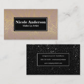 Gouden bladeren achtergrond visitekaartje (Voorkant / Achterkant)