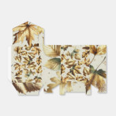 Gouden Bladeren Amandel Beige Glam Herenfst Bruilo Bedankdoosjes (Uitgevouwen)